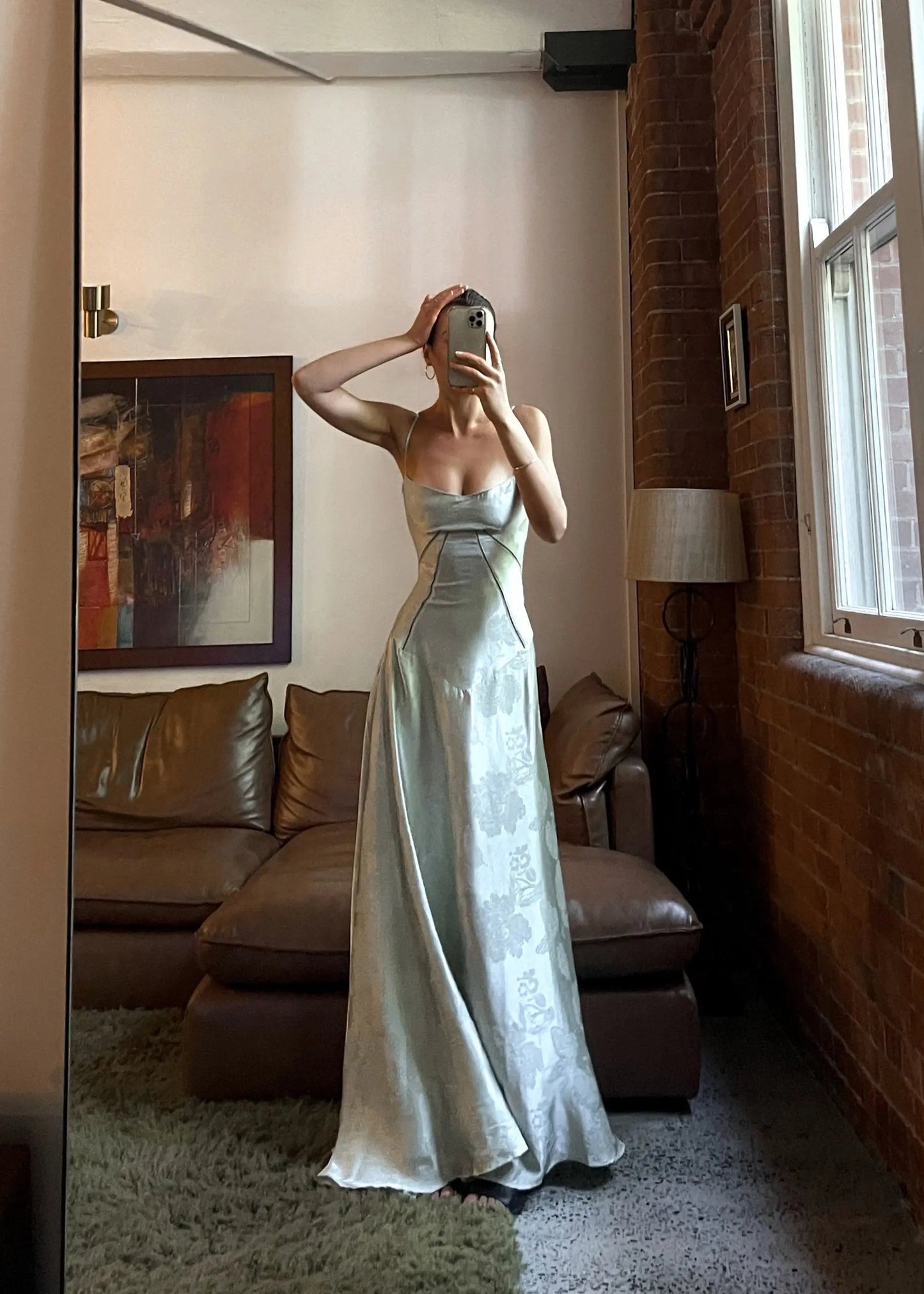 Elegantes Damen Maxikleid mit Spaghettiträgern Blumenmuster