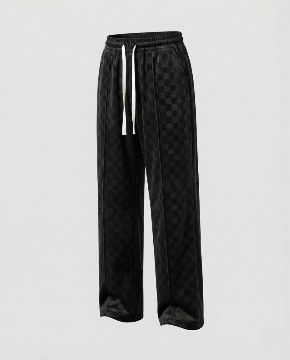 Herren Karohose Jacquard Kordelzug