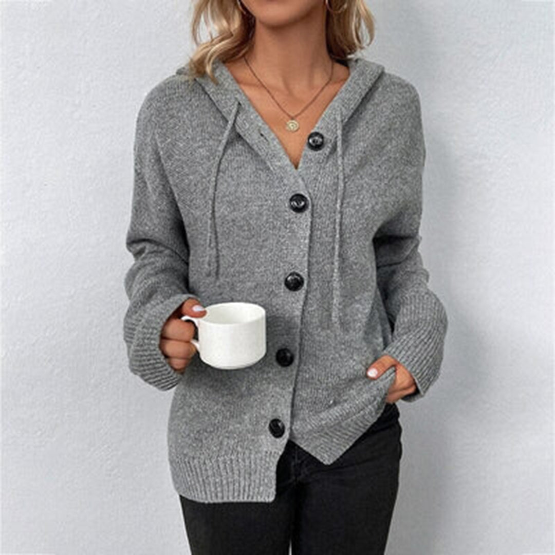 Damen Strickjacke mit Knöpfen Vorne Baumwolle Beige