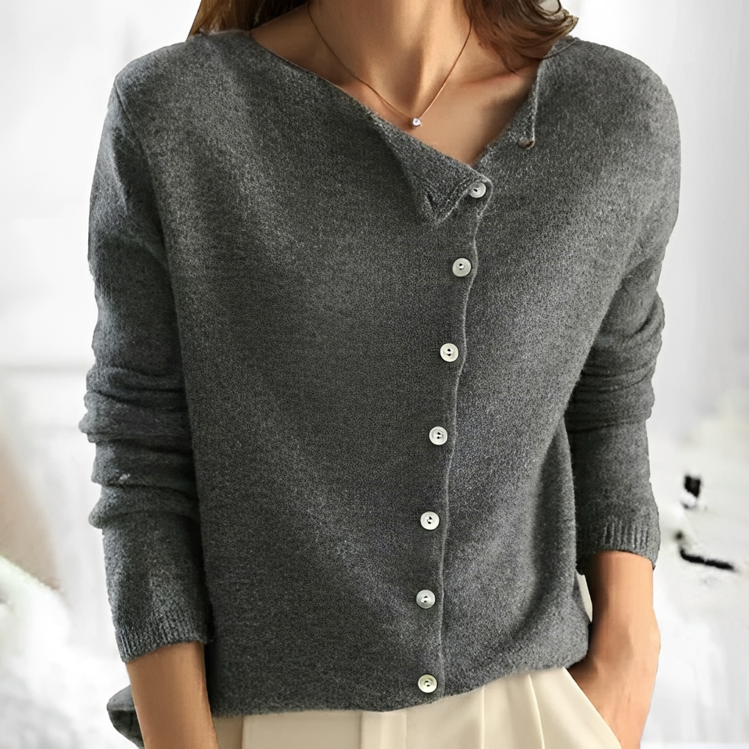 Damen Knopf-Pullover Warmer Bequem