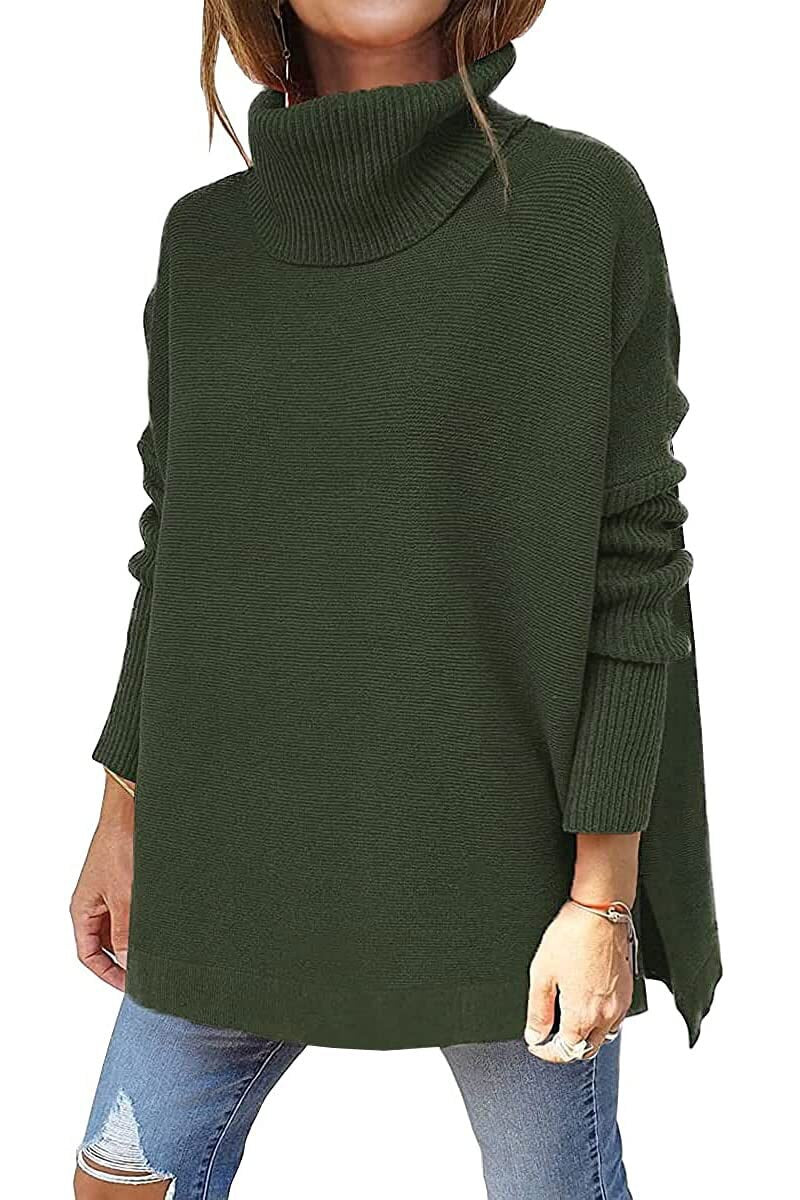Norvielle Damen Rollkragenpullover Lockeres Design