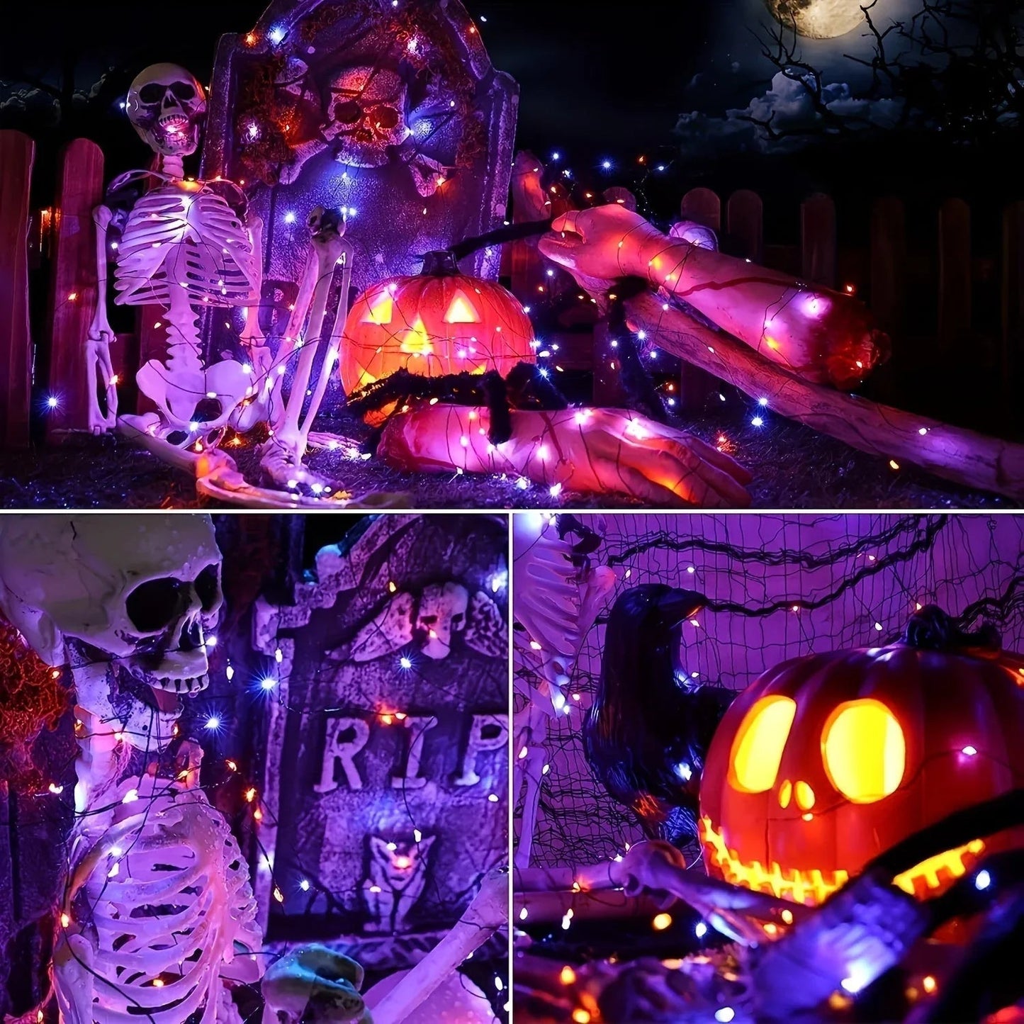 Halloween Solar-Lichterkette Außendekoration