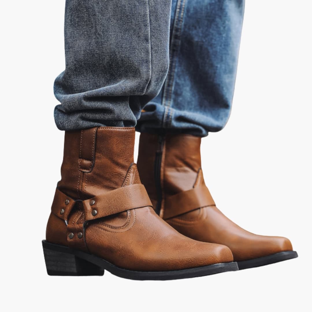Herren Stiefeletten Niedriger Absatz Leder