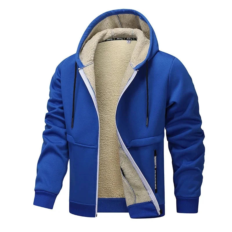 Herren Sherpa-Kapuzenjacke Gefüttert Kuschelig