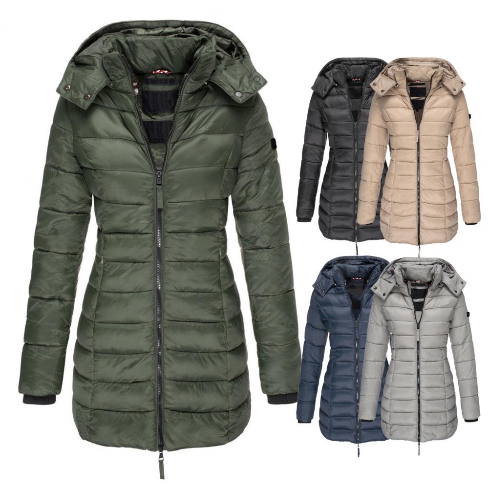 Damen Steppjacke mit Kapuze Wind- und wasserdicht