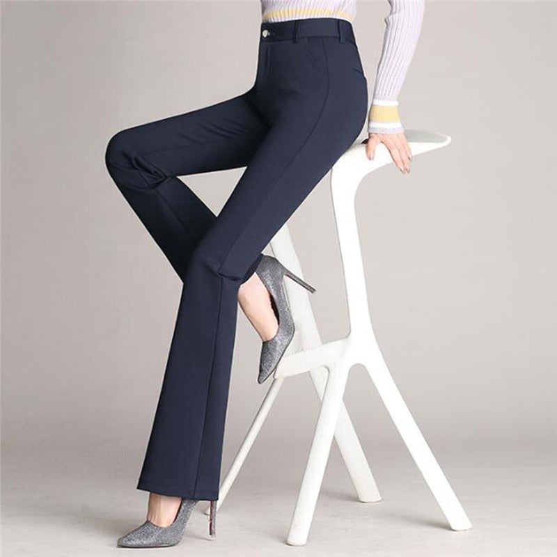 Norvielle Damen Slim-Fit Flare-Hose