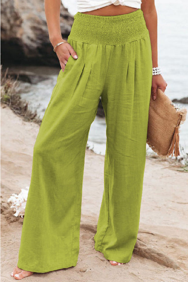 Damen Weite Hose Hochtailliert