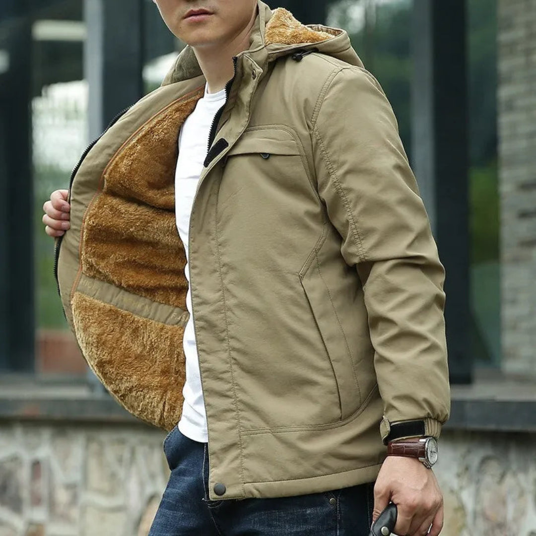 Herren Kapuzenfleecjacke Wasserabweisend