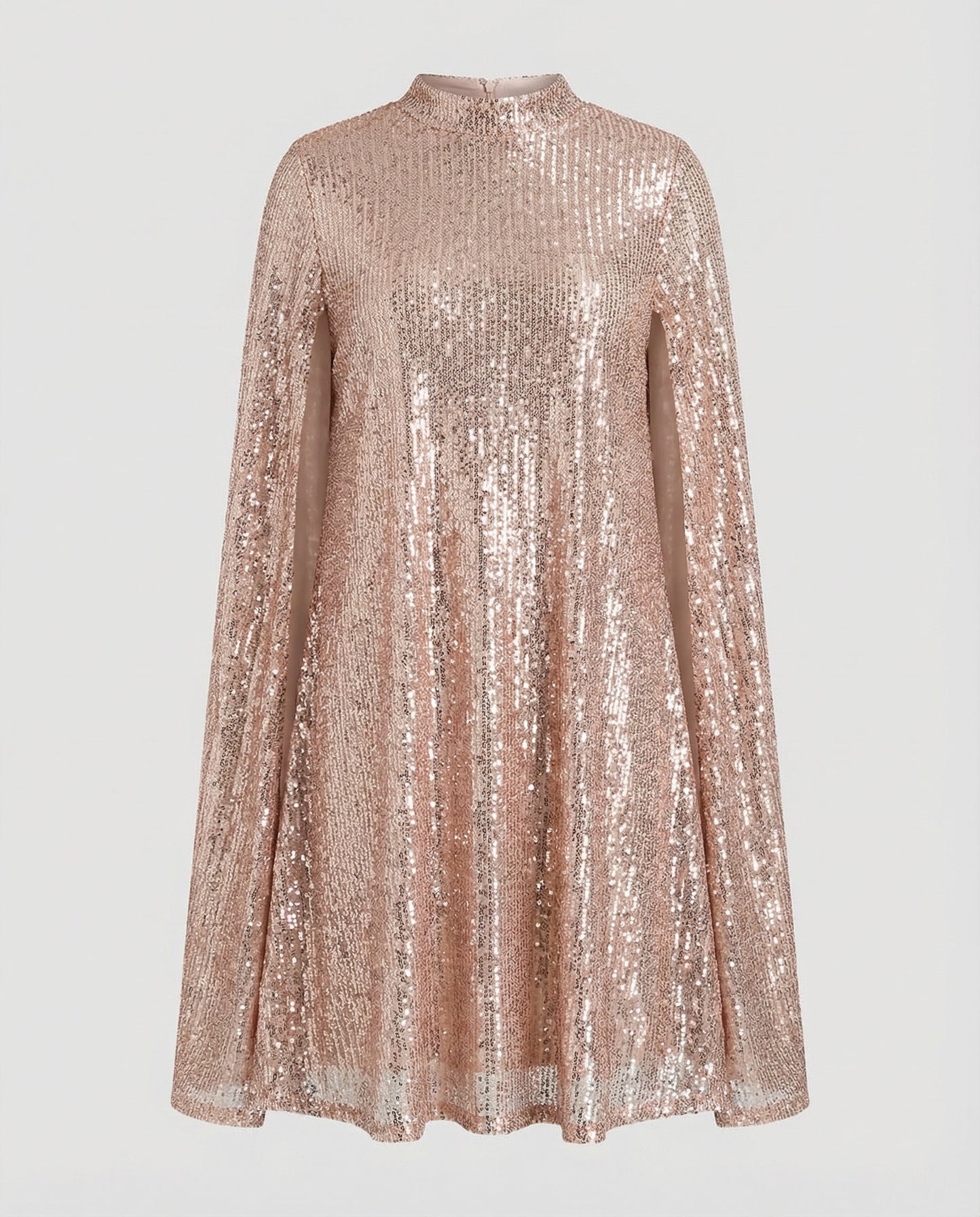 Elegantes Damen Cape-Kleid mit Pailletten