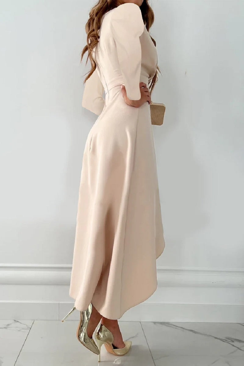 Elegantes Damen Plisseekleid Einfarbig