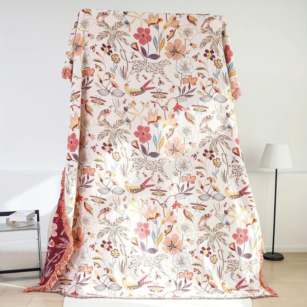 Baumwoll-Wendedecke Jungle Bloom