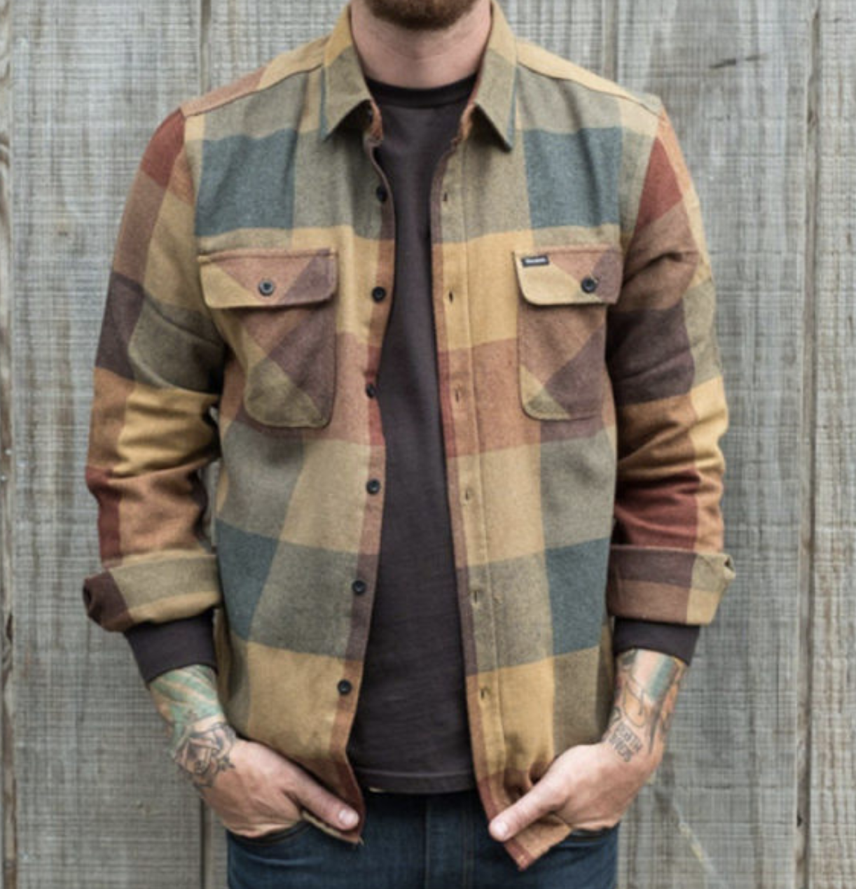 Herren Langarmhemd Kariert Button-Down Winter - Norvielle
