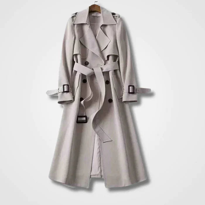 Norvielle Damen Trenchcoat Lang Elegant