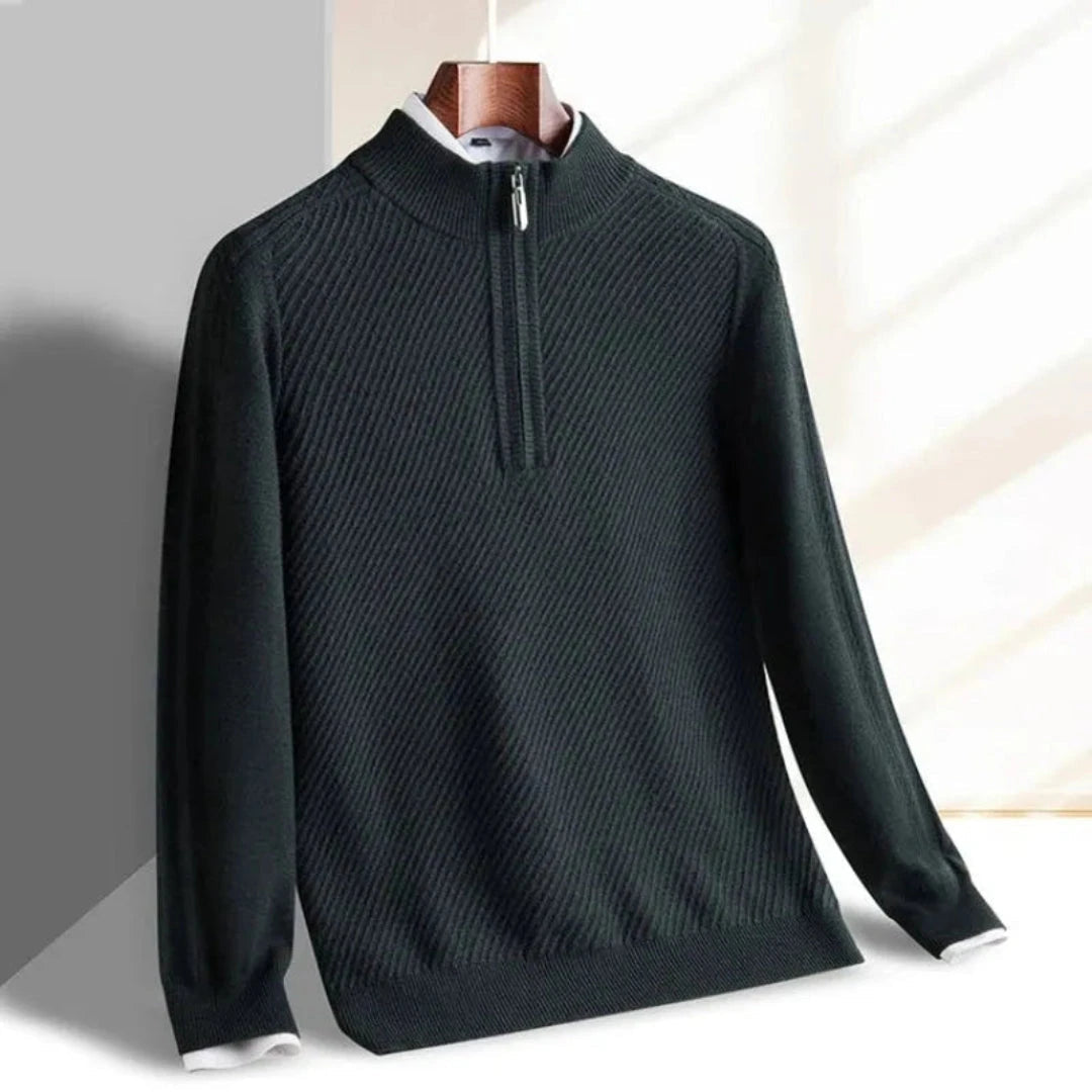 Herren Strickpullover Leicht Rippenstruktur Normale Passform