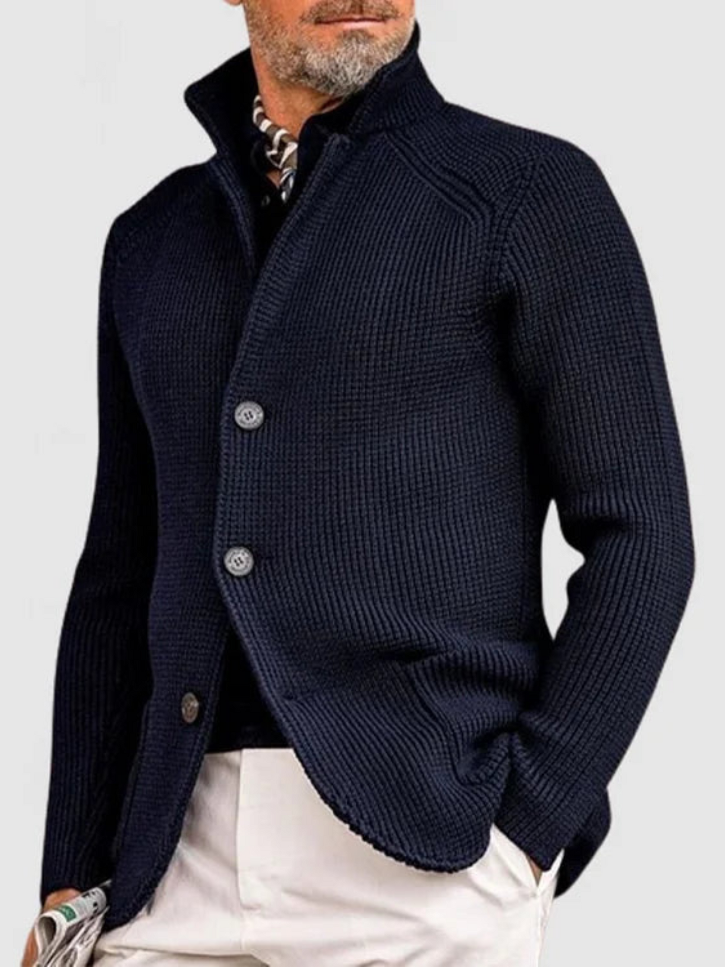 Herren Strickjacke Hüftlänge