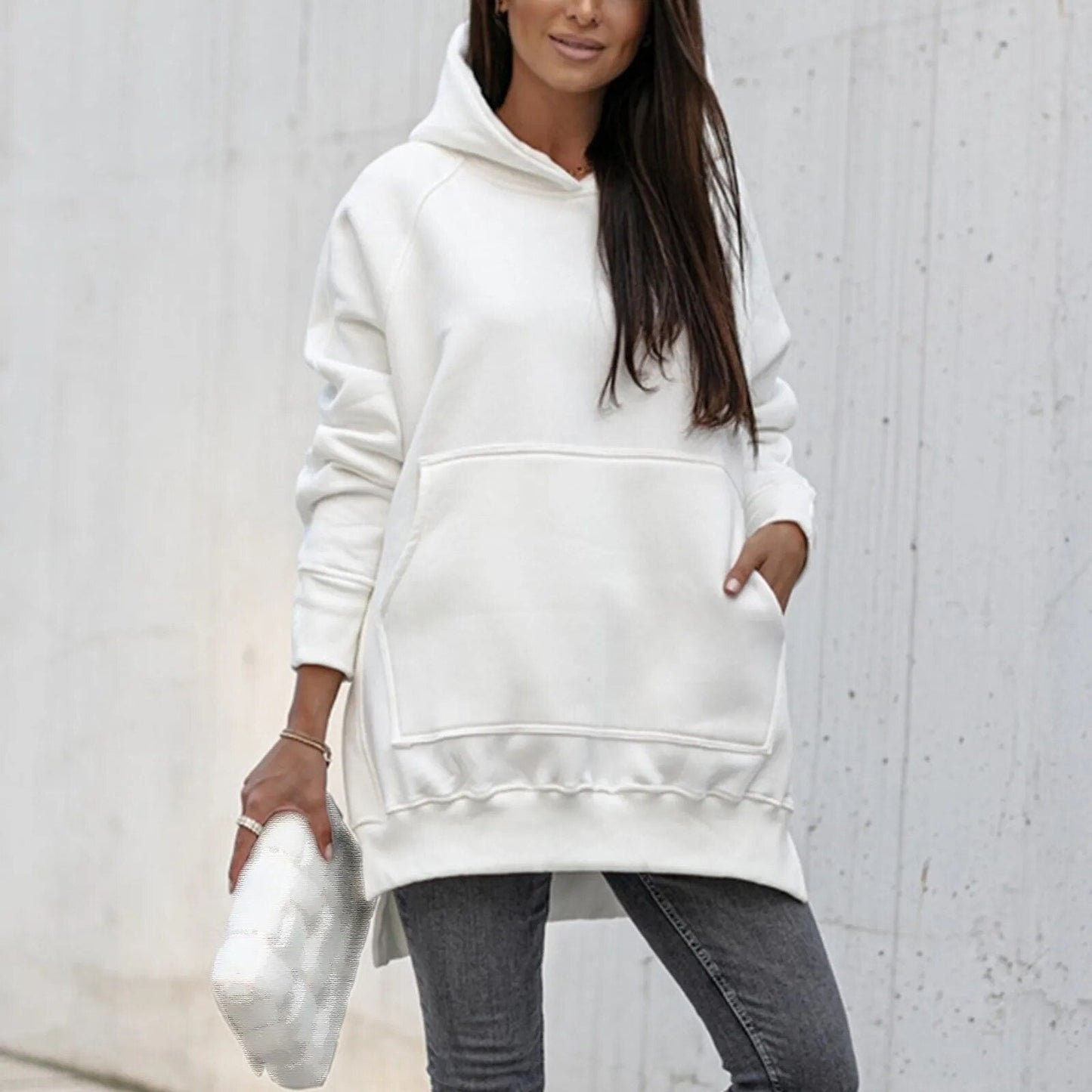 Norvielle Damen Kapuzenjacke mit Schlitz