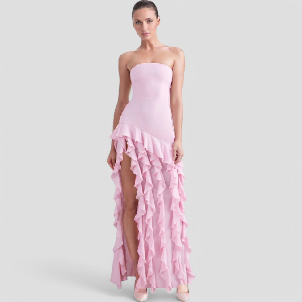 Norvielle Damen Ärmelloses Rüschenkleid Elegantes