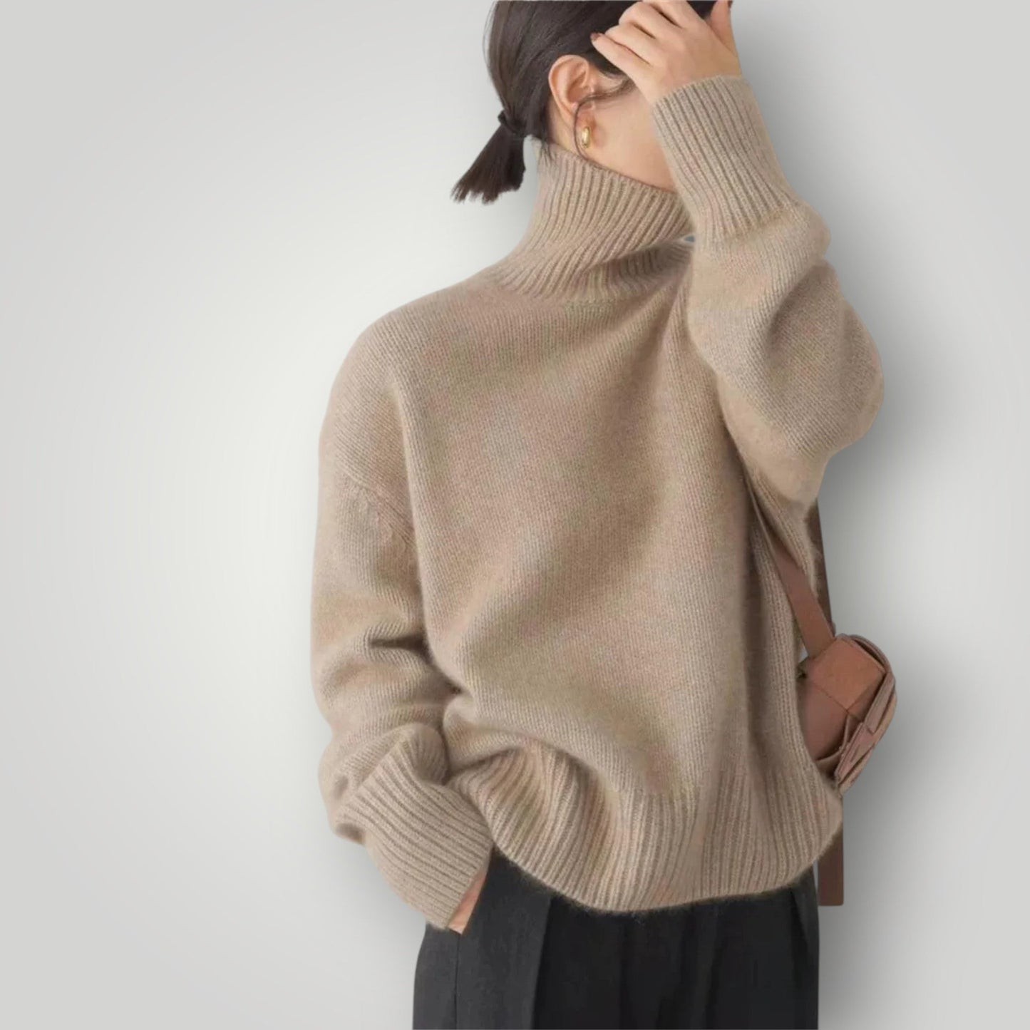 Damen Rollkragenpullover Weich Lässig Winter