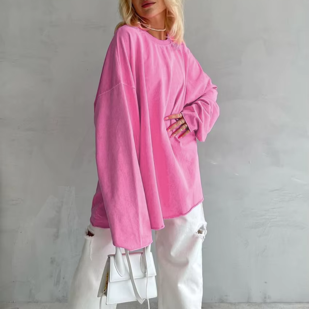 Damen Langarmshirt Leichter Lässiger Schnitt
