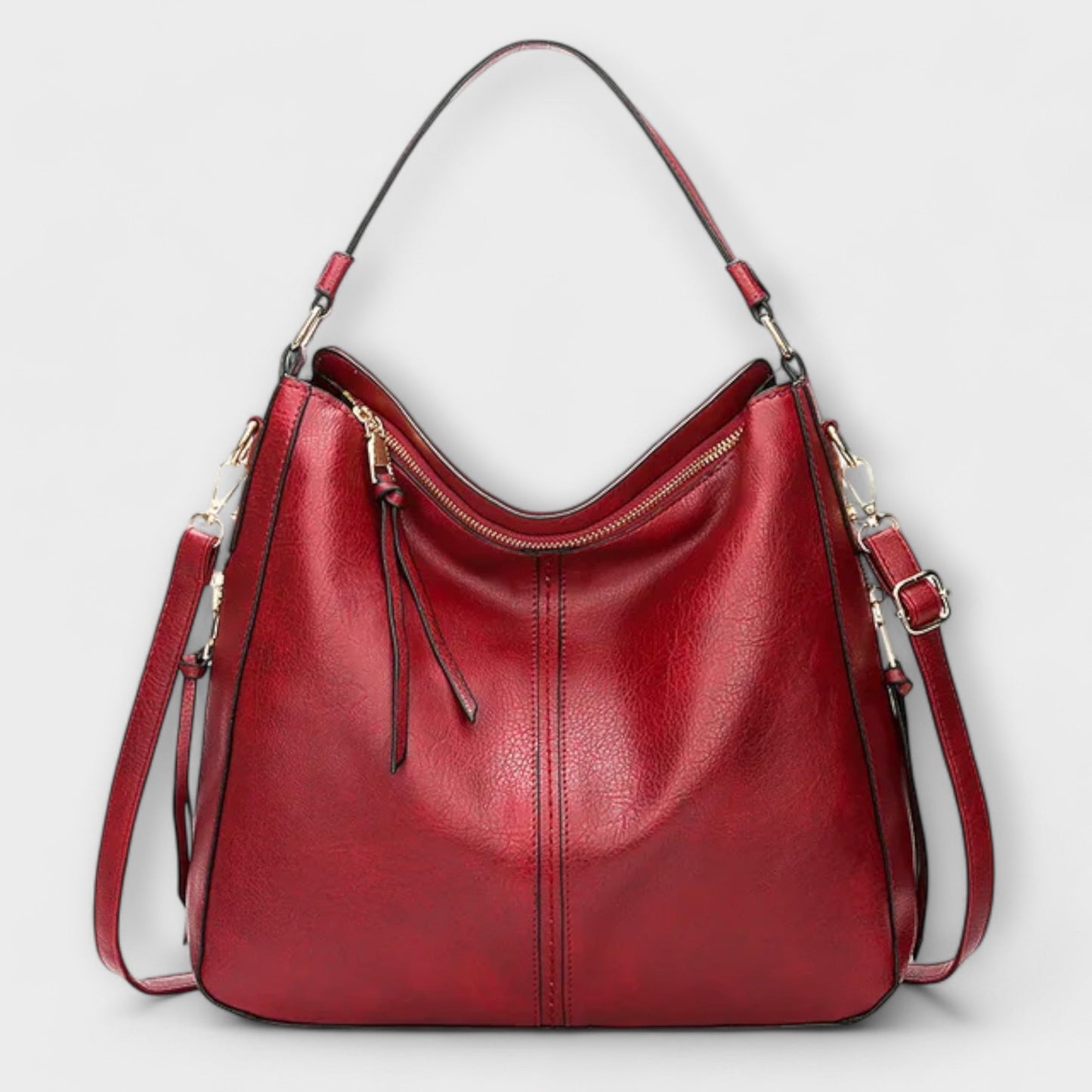 Elke Damen Schultertasche Klassisches Leder