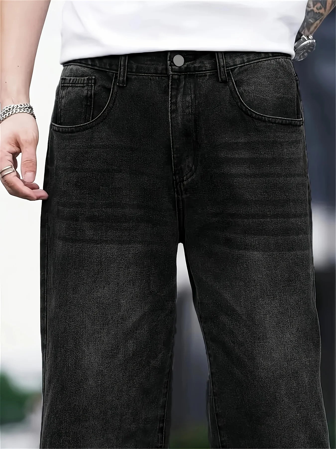 Norvielle Herren Baggy Jeans Relaxed Fit Vintage Stil