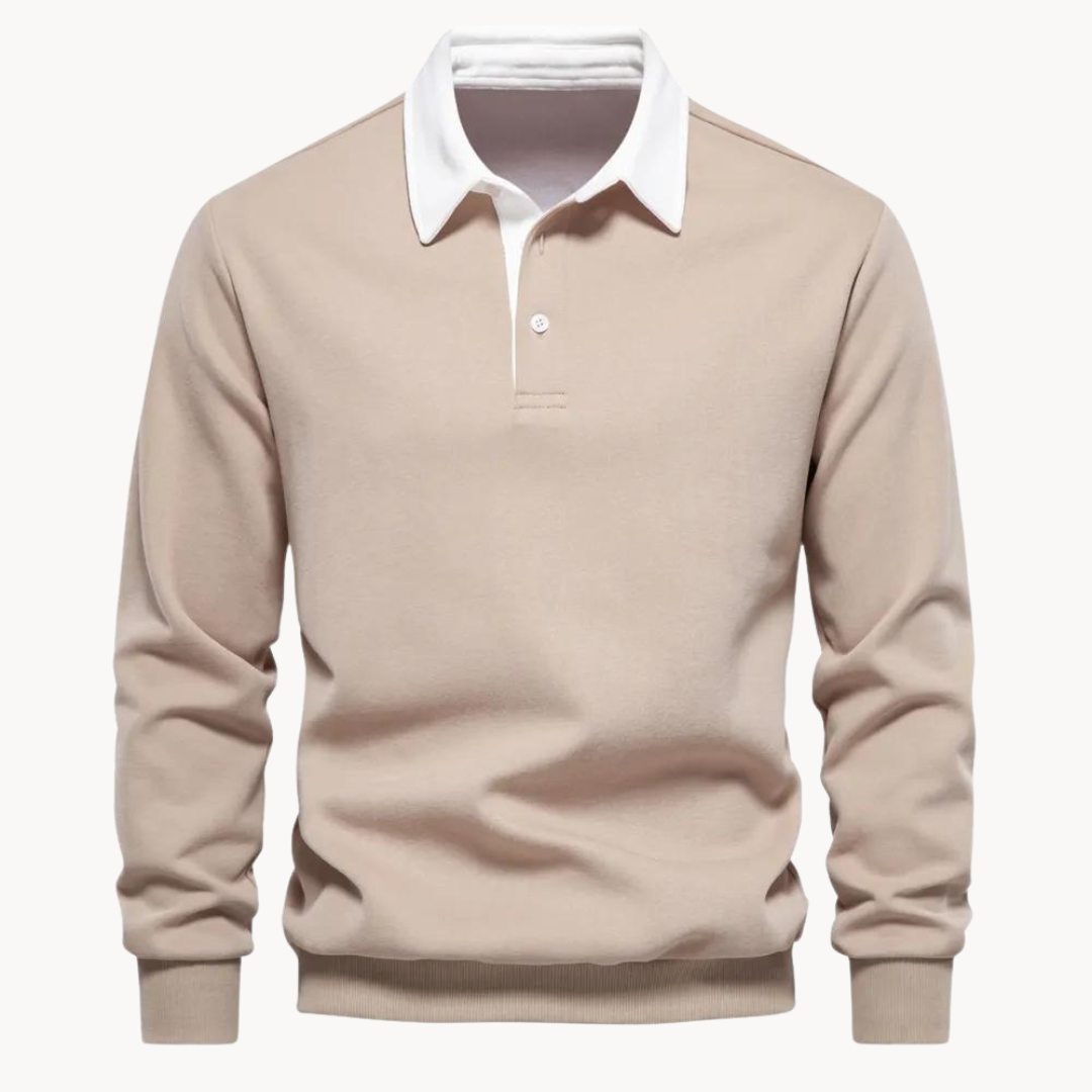 Herren Pullover Sweatshirt Polokragen Lässig