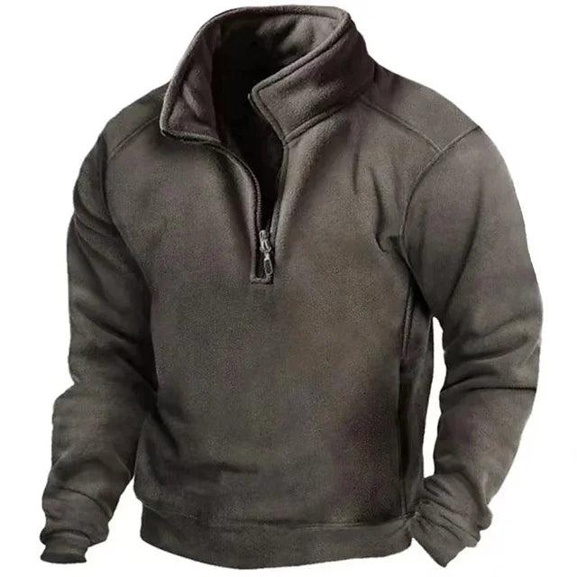 Herren Halbzip Pullover Winddicht Hoher Kragen