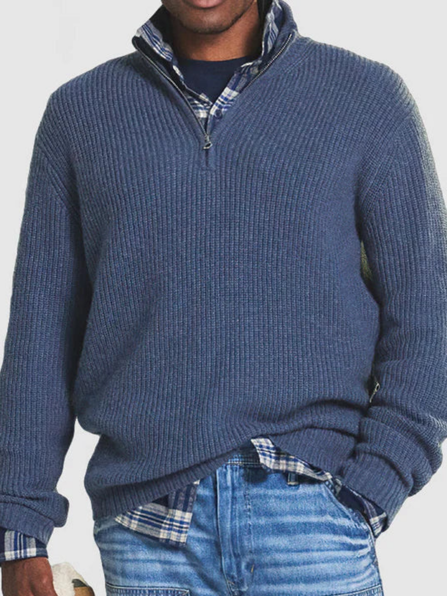 Norvielle Herren Sweatshirt Halbzip Lässig Grau