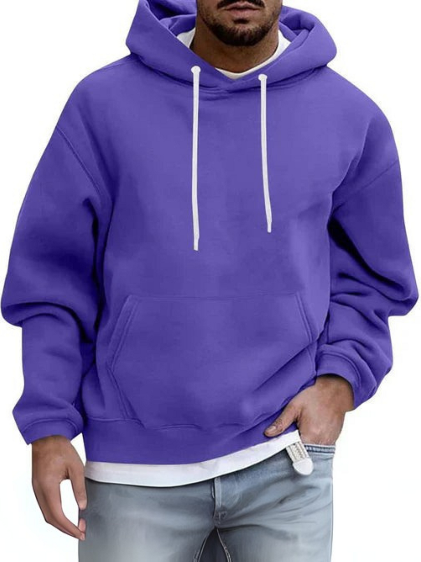 Herren Hoodie Verstellbare Kapuze Kängurutasche