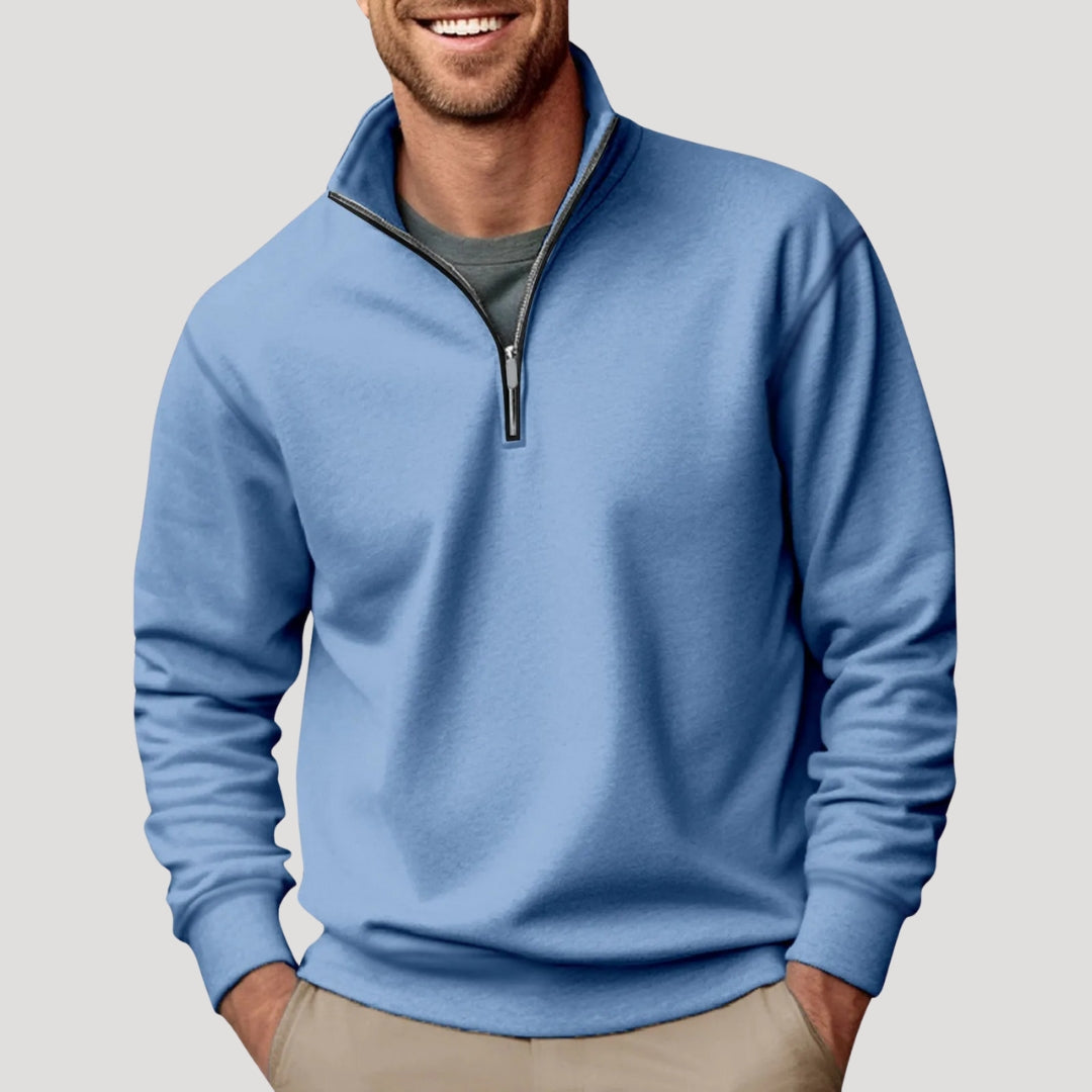 Herren Klassischer Pullover Viertelreißverschluss