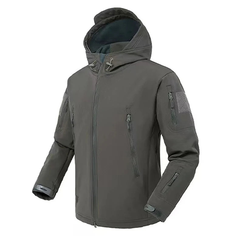 Herren Wasserdichte Fleecejacke Kapuzenjacke