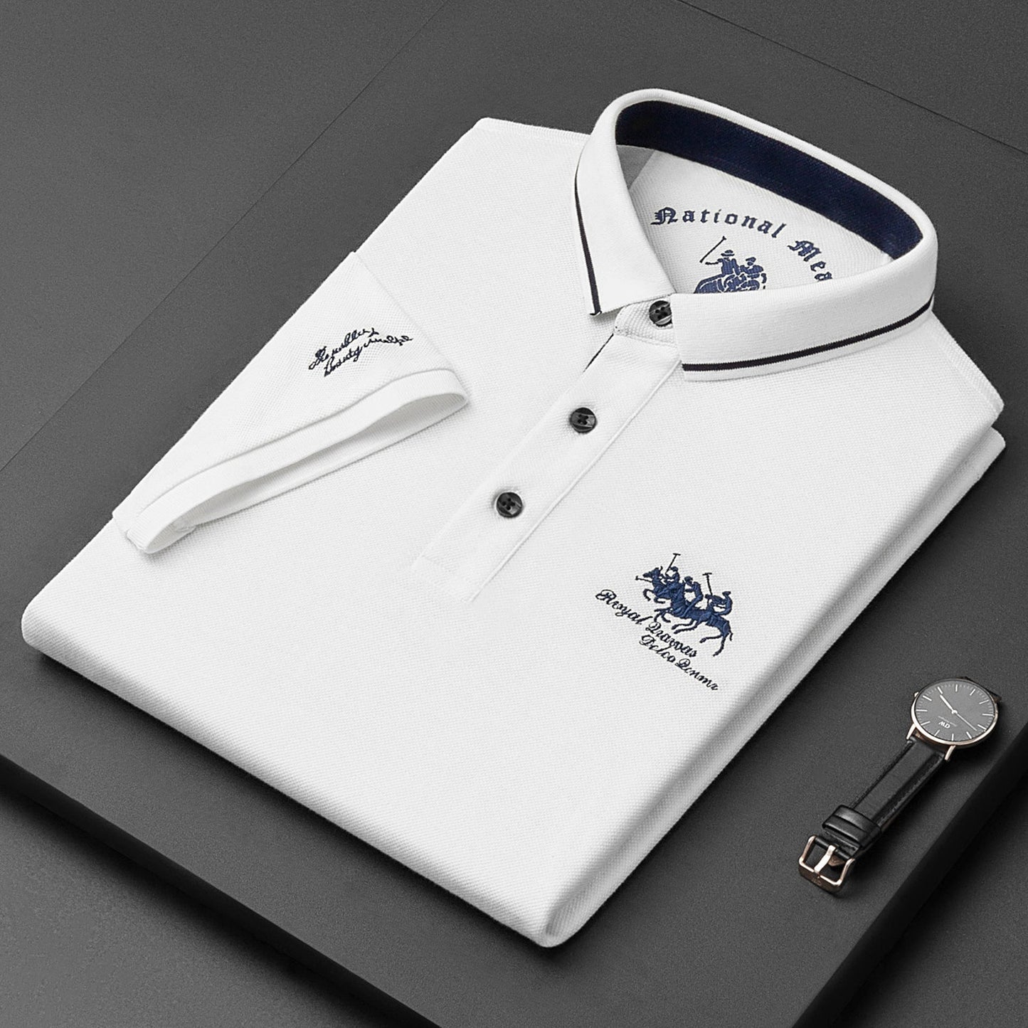 Miles Herren Polo Shirt mit Stickerei