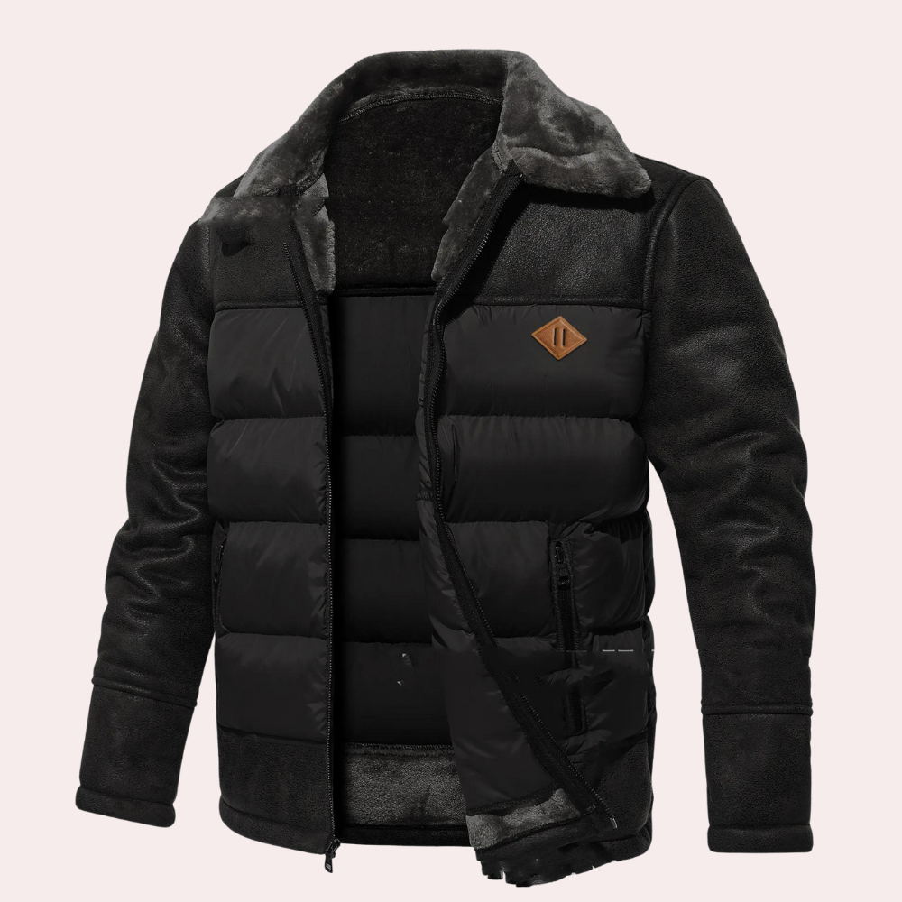 Herren Steppjacke Gepolstert Reverskragen