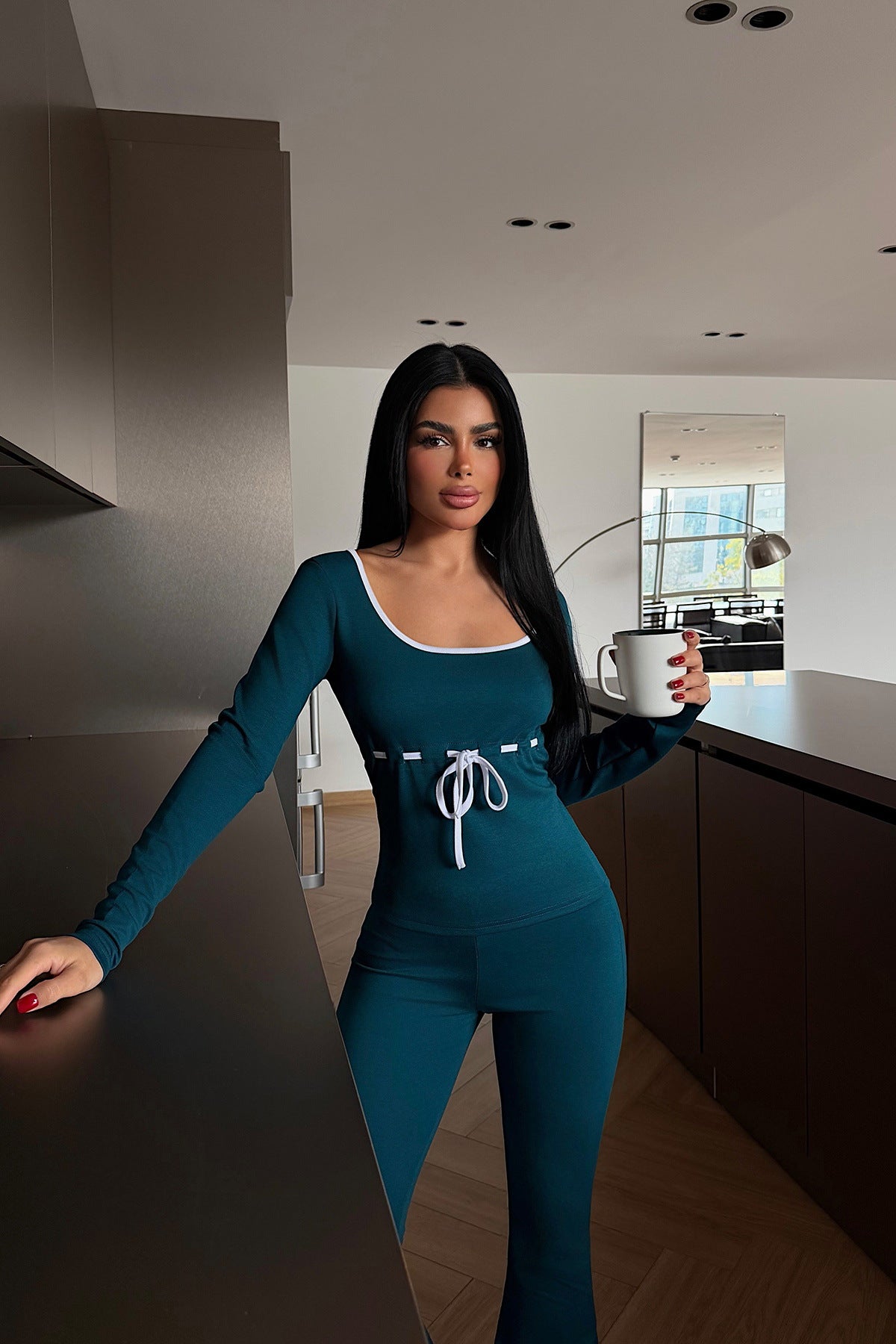 Damen Jumpsuit V-Ausschnitt Tailliert Norvielle
