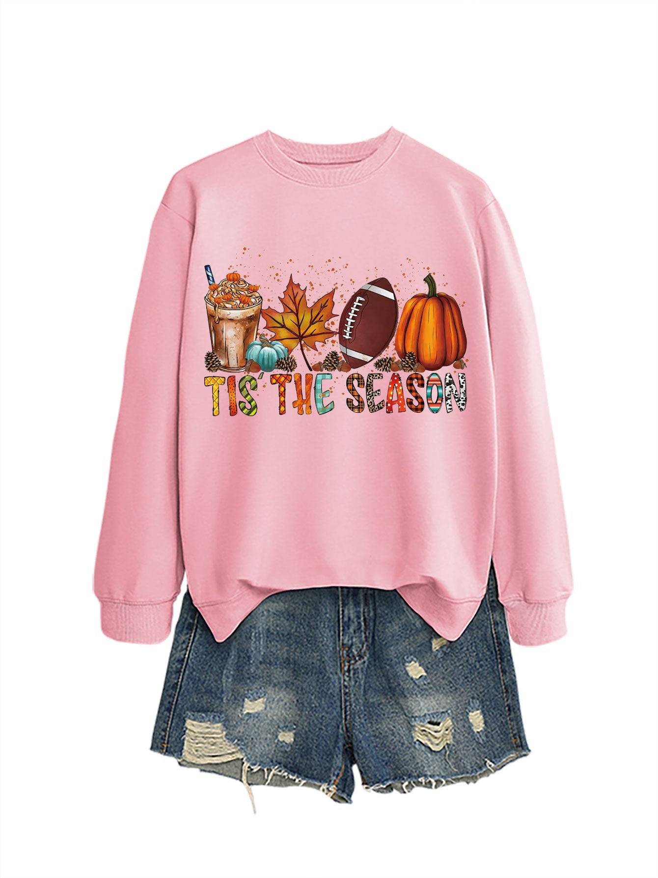Damen Sweatshirt Herbstlich Motiv Lässiger Schnitt Norvielle