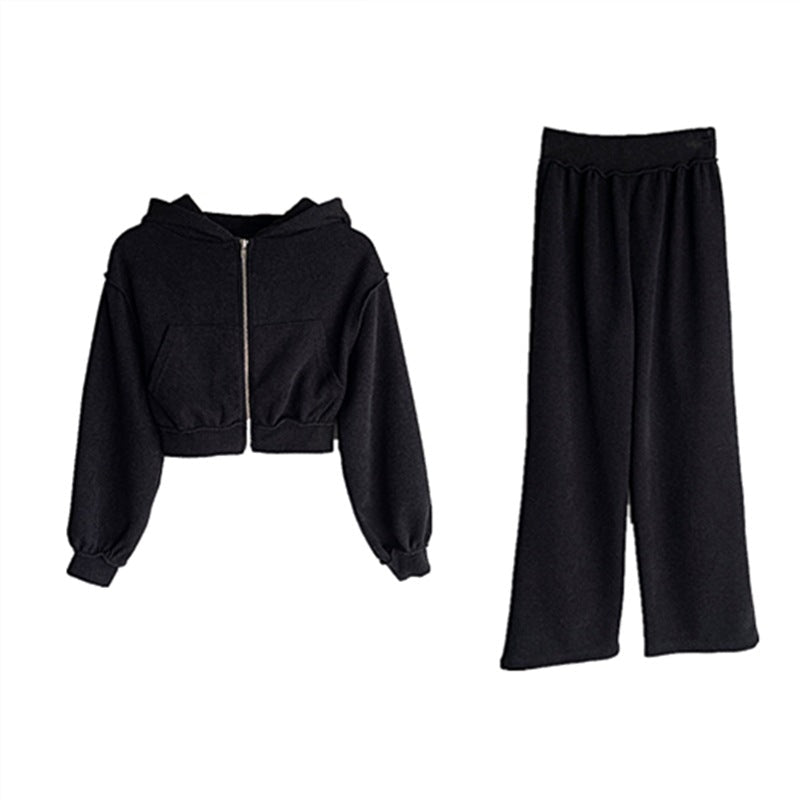 Damen Sportliches Lounge-Set mit Kapuzenpullover und weiten Hosen