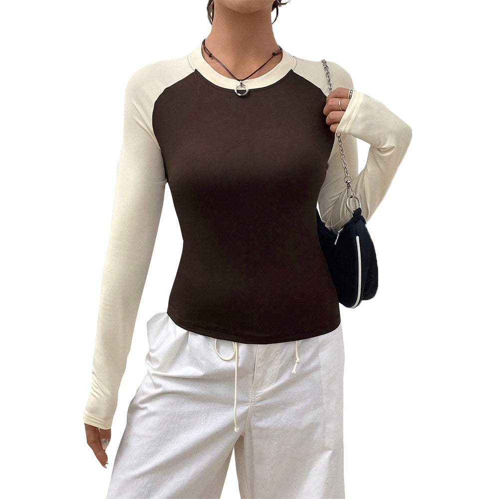 Damen Langarmshirt Raglan-Design Figurpassend