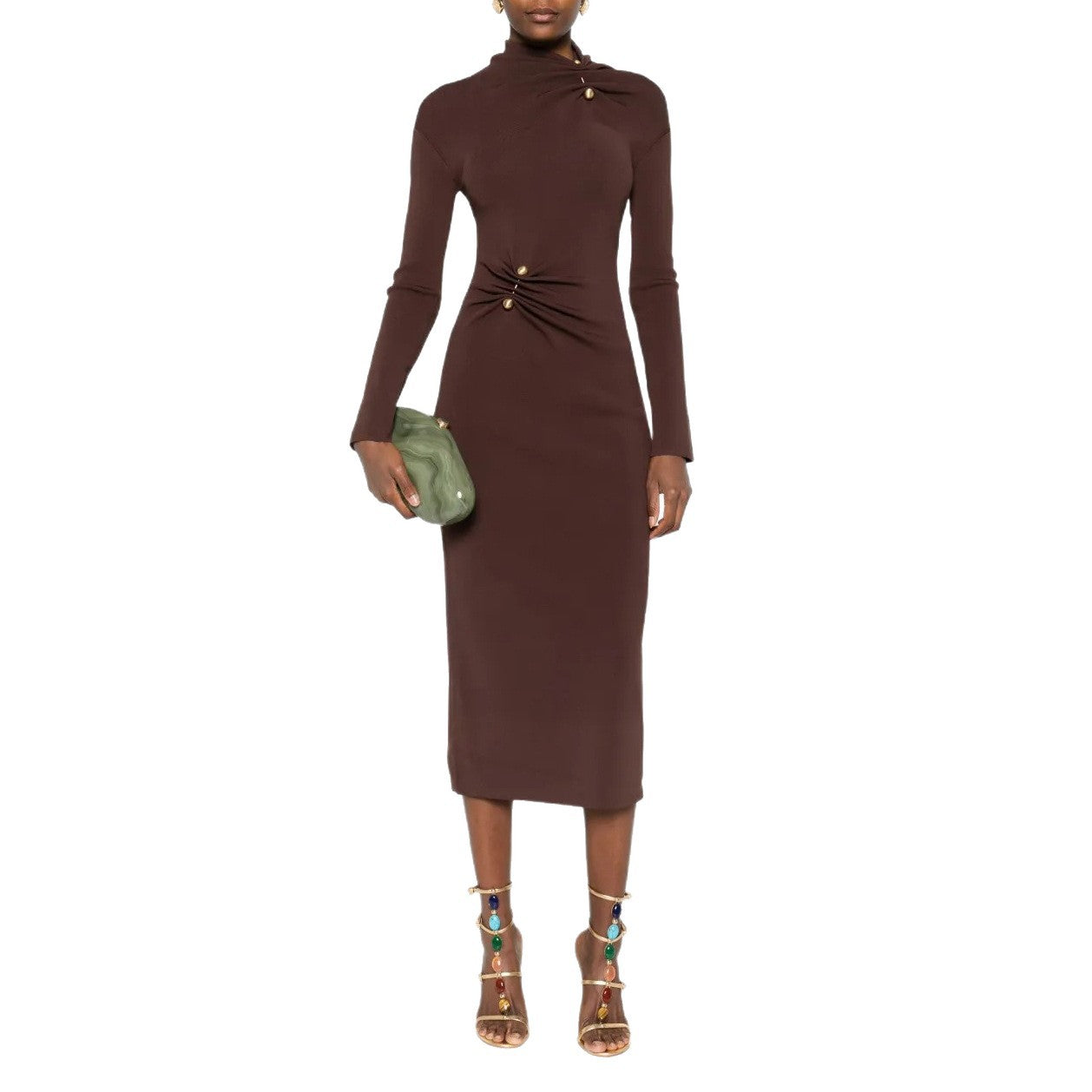 Damen Wickelkleid Raffungen Elegantes Design Norvielle