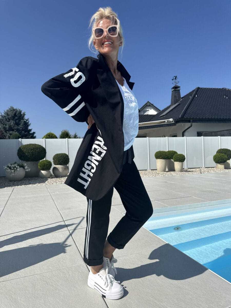 Damen Trenchcoat Streifenoptik