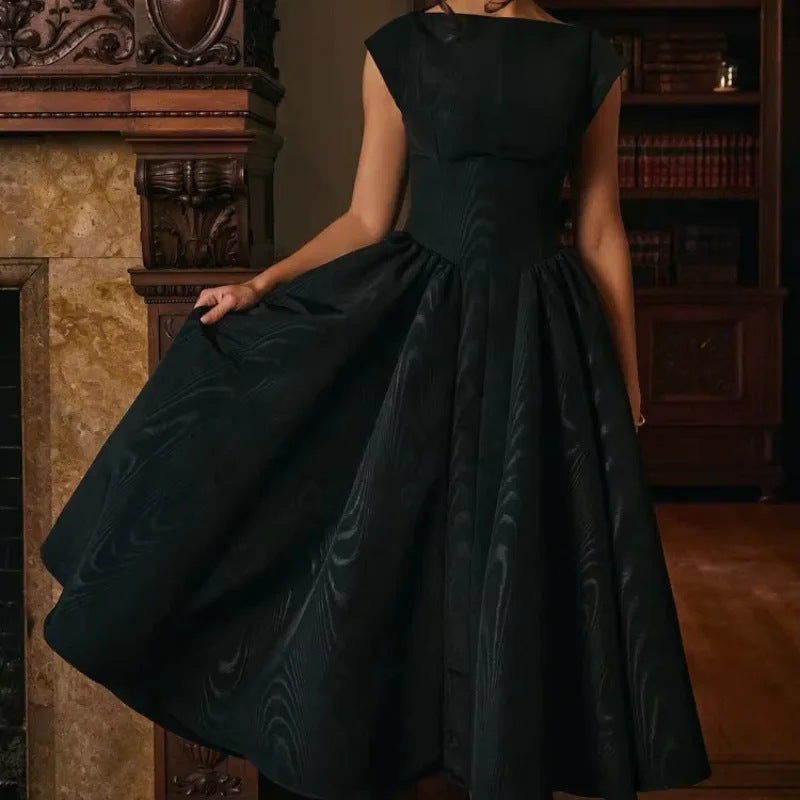 Damen Midi-Kleid Schwingender Rock Elegantes Design