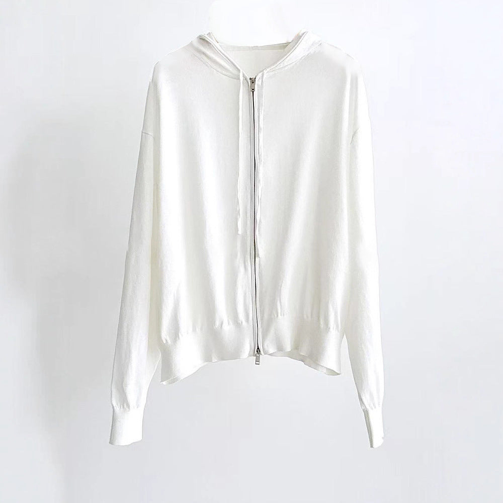 Damen Zip-Hoodie Elastischer Bund Lockerer Schnitt Norvielle