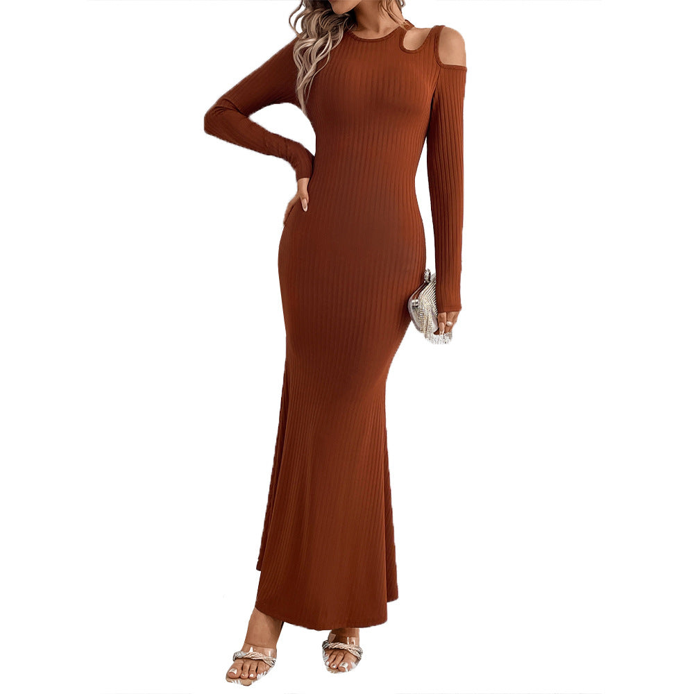 Damen Maxikleid Cut-Out-Design Figurumspielend Norvielle