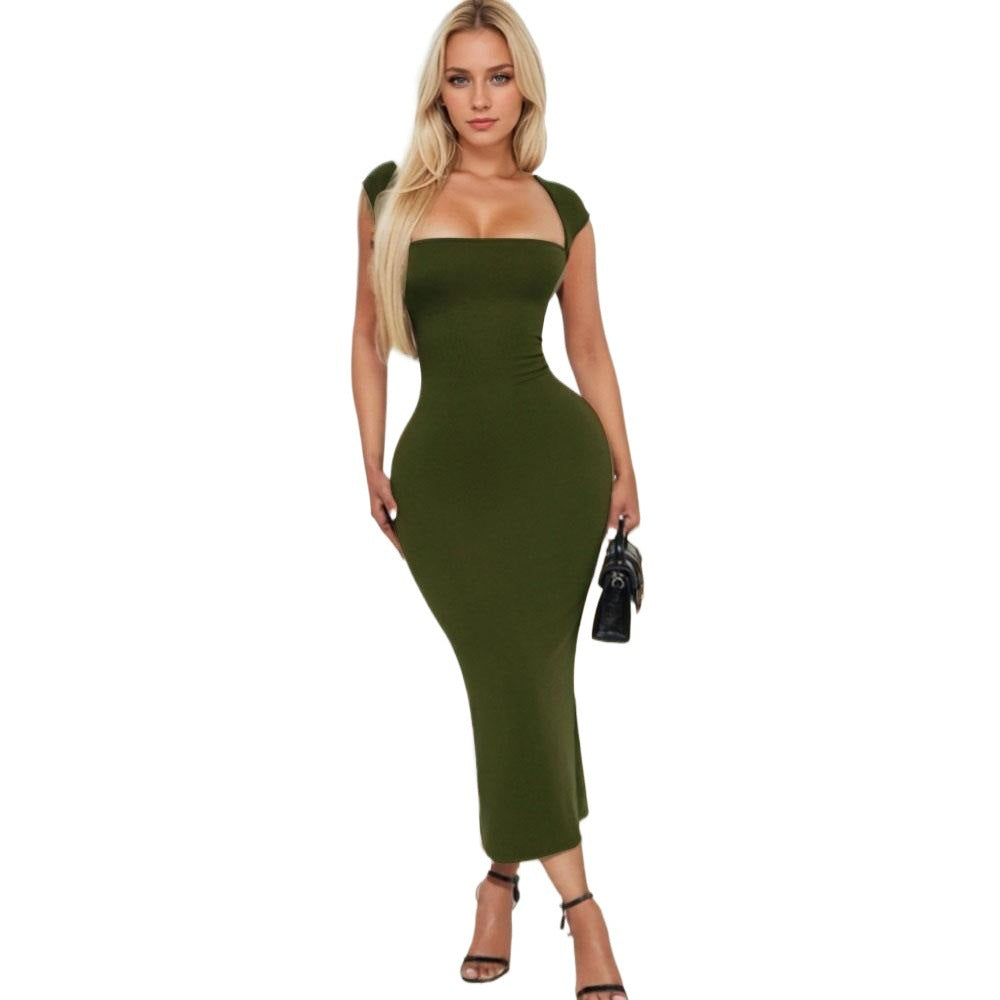 Damen Maxikleid Schulterfrei Dekolleté Norvielle