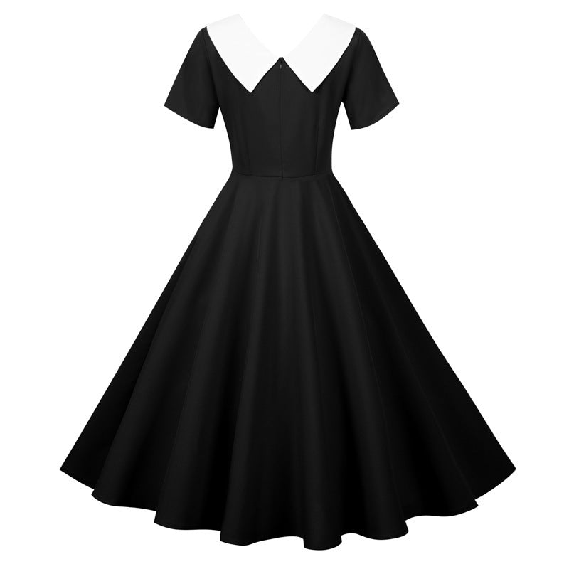 Damen Swingkleid Eleganter Kragen Schwingender Rock Norvielle