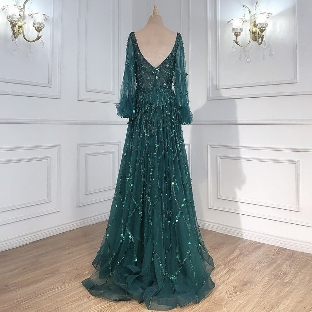 Norvielle Damen Abendkleid Lang Ärmelig