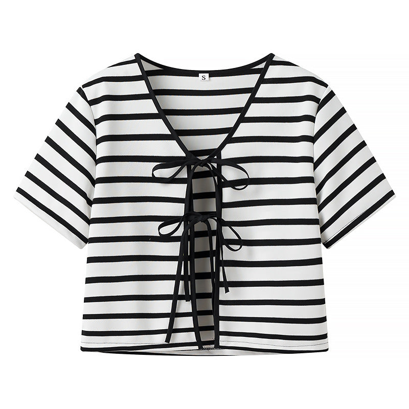 Damen Palazzo-Hosen Gestreift Elastischer Bund