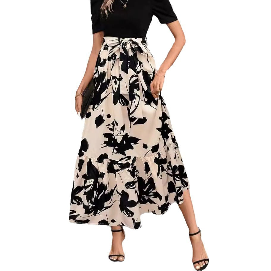 Damen Maxirock Voluminöser Schnitt Florales Design Norvielle