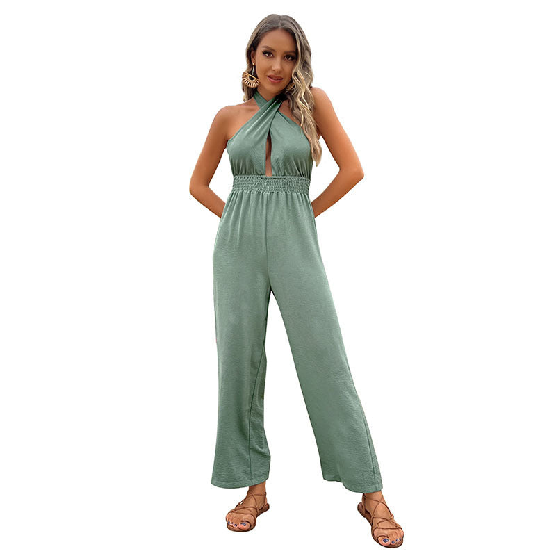 Damen Jumpsuit Elastisch Schulterdesign Norvielle