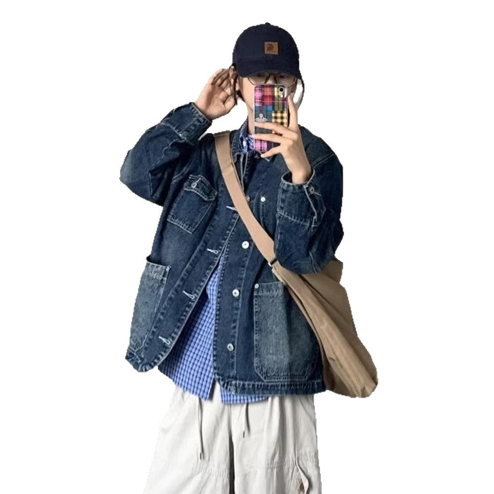 Damen Denim-Jacke Große Taschen Norvielle