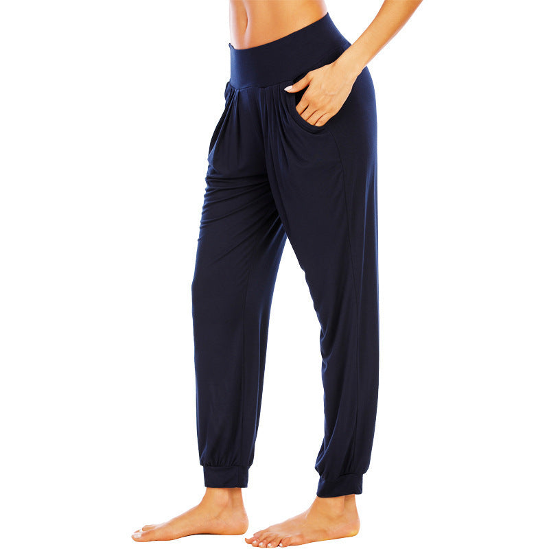Damen Freizeithose Bequem Hochtailliert Mit Seitentaschen